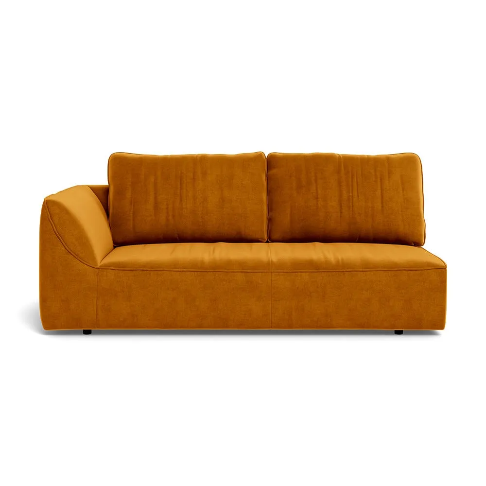 Heal's Morven Left Hand Facing 3 Seater Unit Smart Luxe Velvet Cognac 1