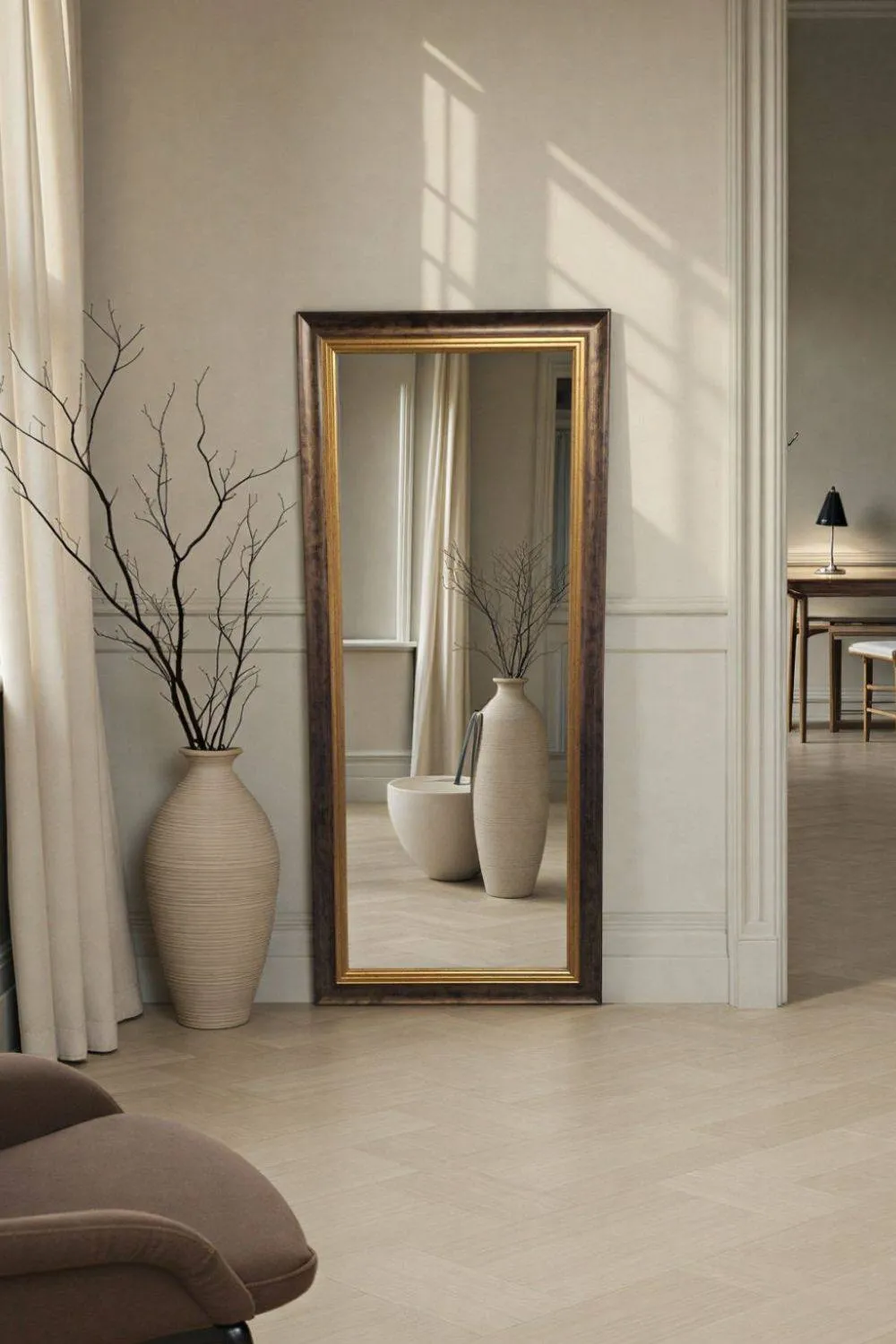Yearn Mirrors Classic Tall Bronze Gold Bevelled Wall Mirror