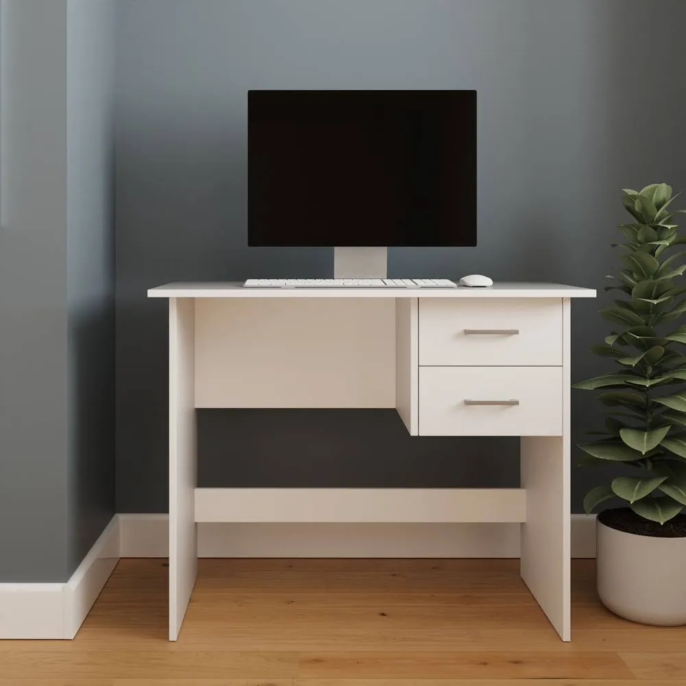 GFW Bailey 2 Drawer Desk in White