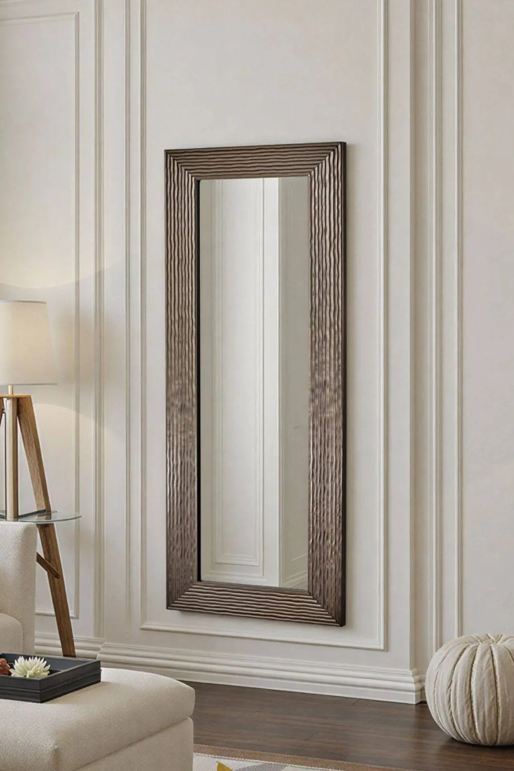 Yearn Mirrors Wave Tall Bronze Framed Bevelled Wall Mirror