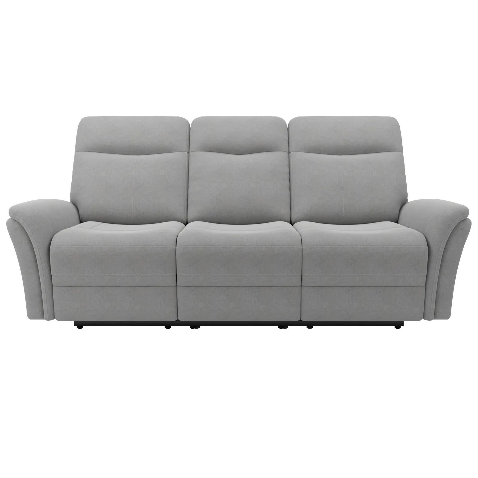 Monte Chenille Reclining 3 Seater Sofa Light Grey