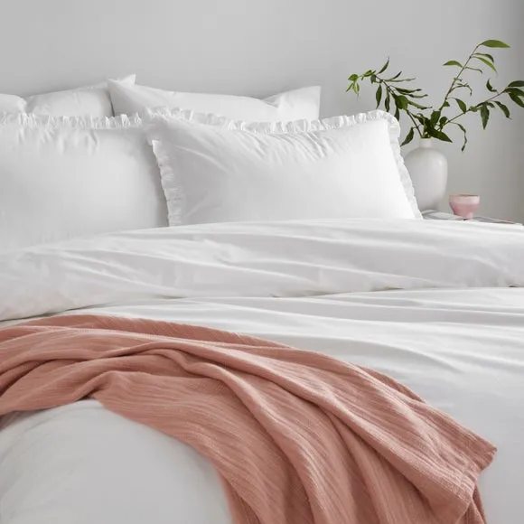 Pure Cotton Frilled 100% Cotton Duvet Cover & Pillowcase Set 6