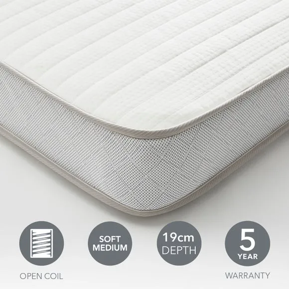 Return -Dunelm Rolled Memory Foam Open Coil Mattress, 19cm, Double