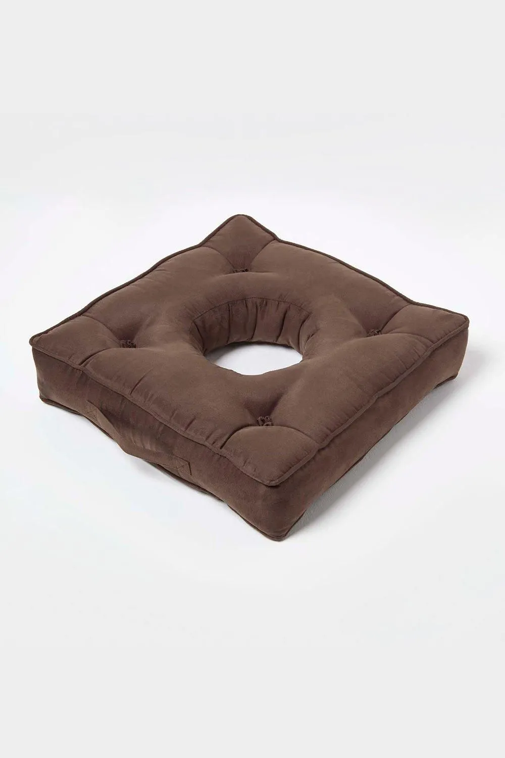 Homescapes Faux Suede Coccyx Cushion in Brown 2