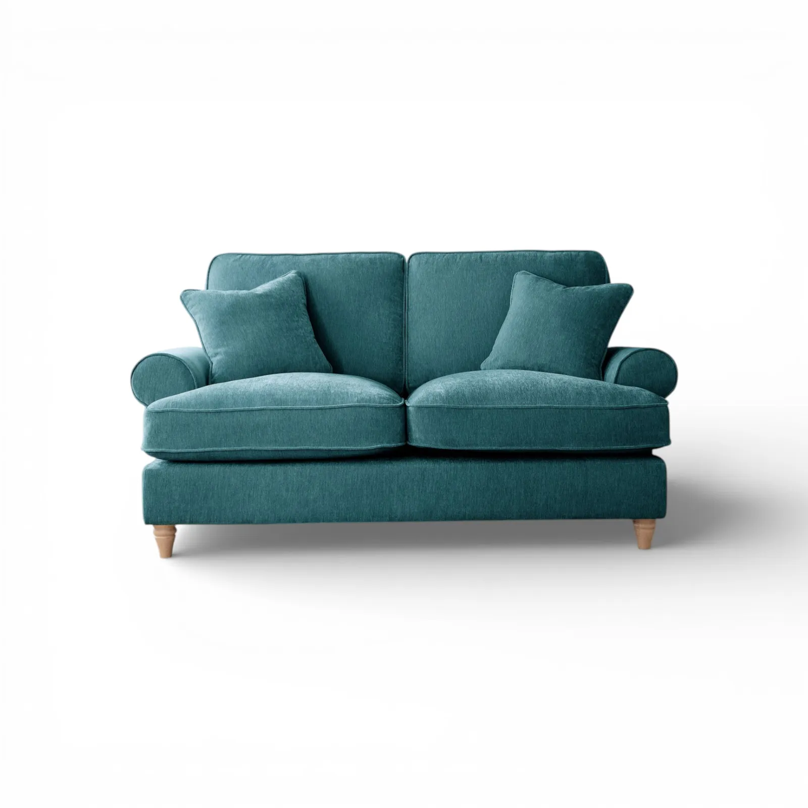 The Great Sofa Company Ezra 2 Seater Textured Velvet Sofa - Scroll Arm in Emerald 2