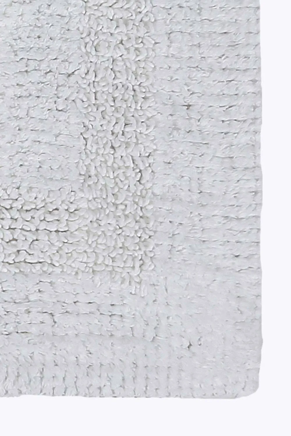 Homescapes Luxury Square Bath Mat 1600GSM 100% Cotton Reversible Shower Mat, 50cm in White 2