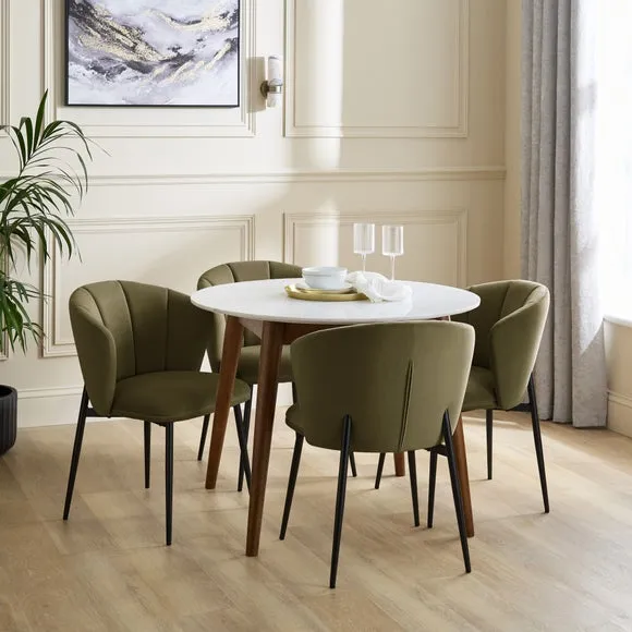 Kiley Dining Chair with Black Legs, Velvet 2