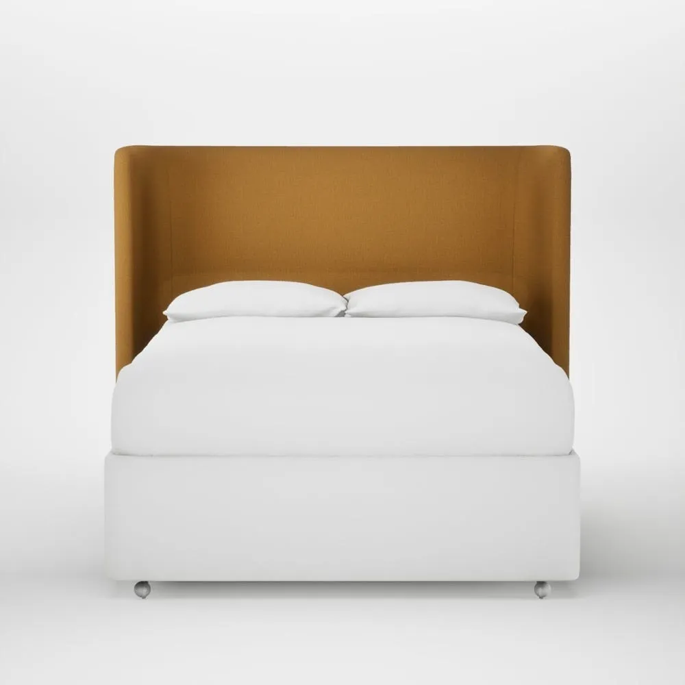 Heal's Monroe Headboard Double Smart Cotton Linen Sahara 1