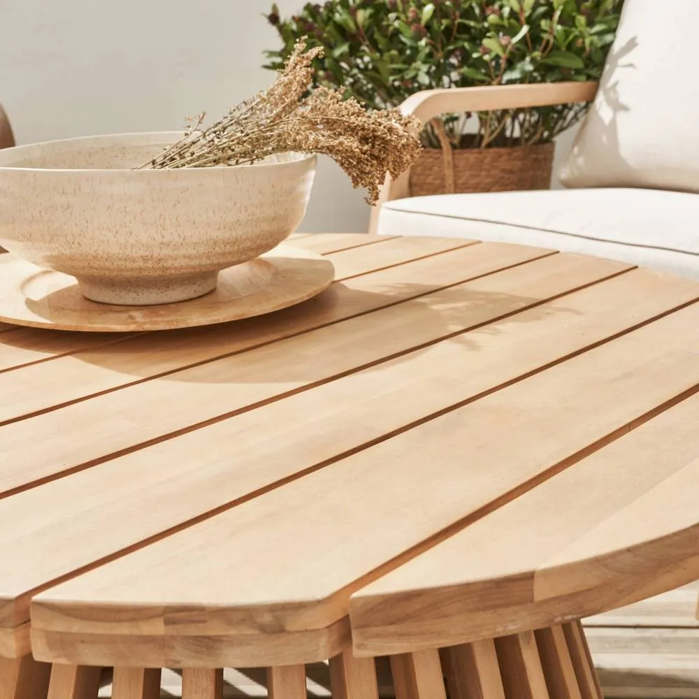 sweeek 80cm wooden coffee table, indoor/outdoor in Beige 6