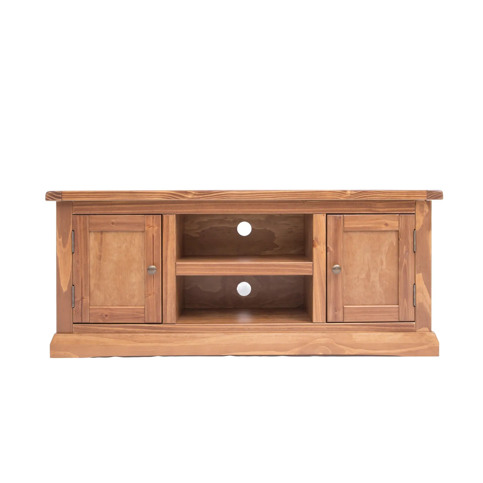 Cabinet Bits Tirolo Lacquered 2 Door TV Cabinet Brass Knob in Brown