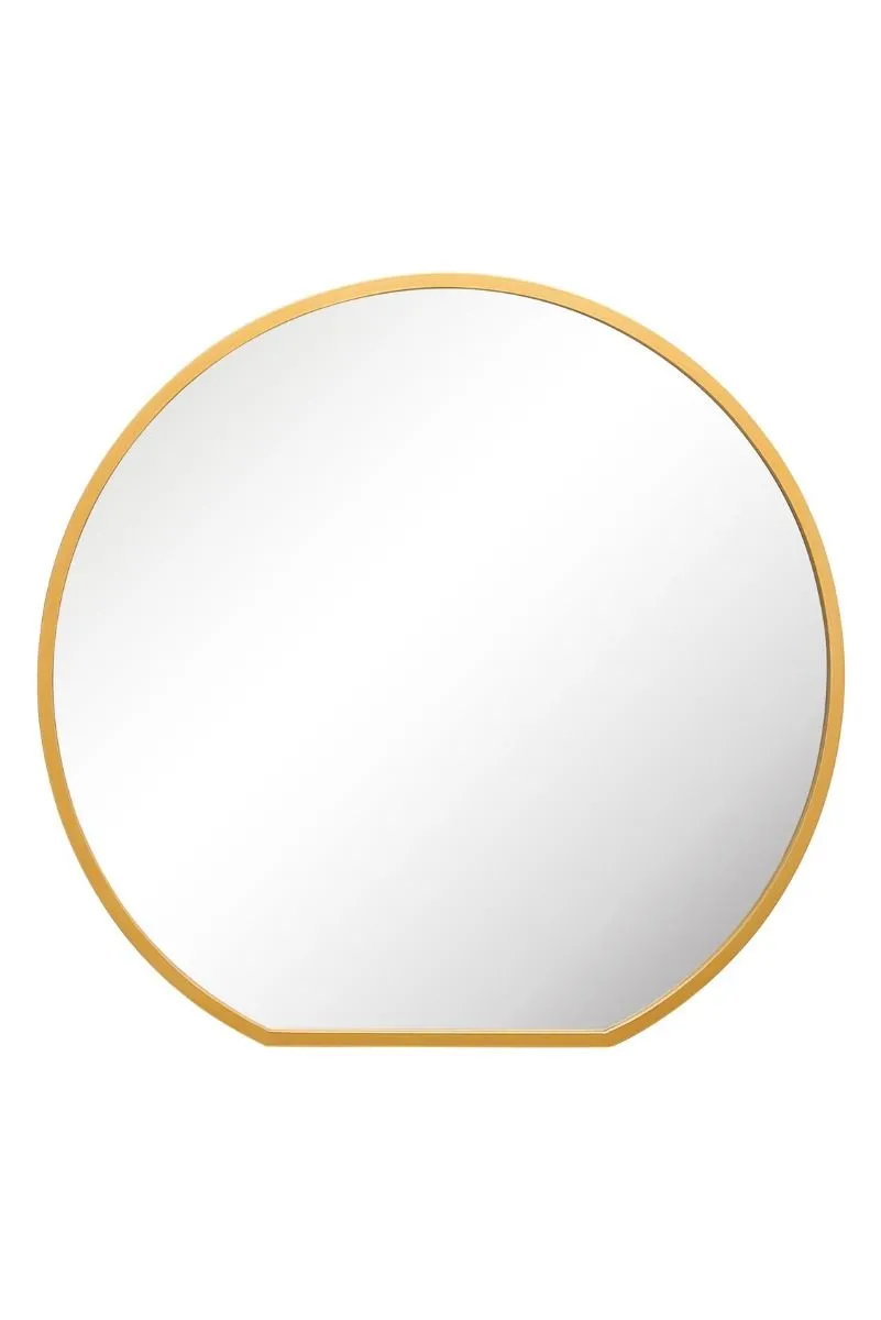 MirrorOutlet Gold Framed Flat Bottom Circular Garden Wall Mirror (126CM X 120CM) 3