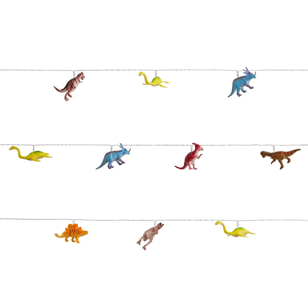 Glow LED Dinosaur String Lights, Multi Coloured