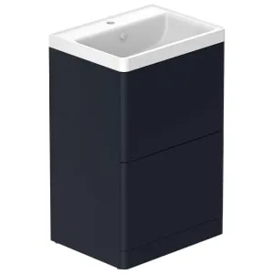 Nexa By VADO Veva Midnight Blue Freestanding Vanity Unit & Mineral Cast Basin - 500mm