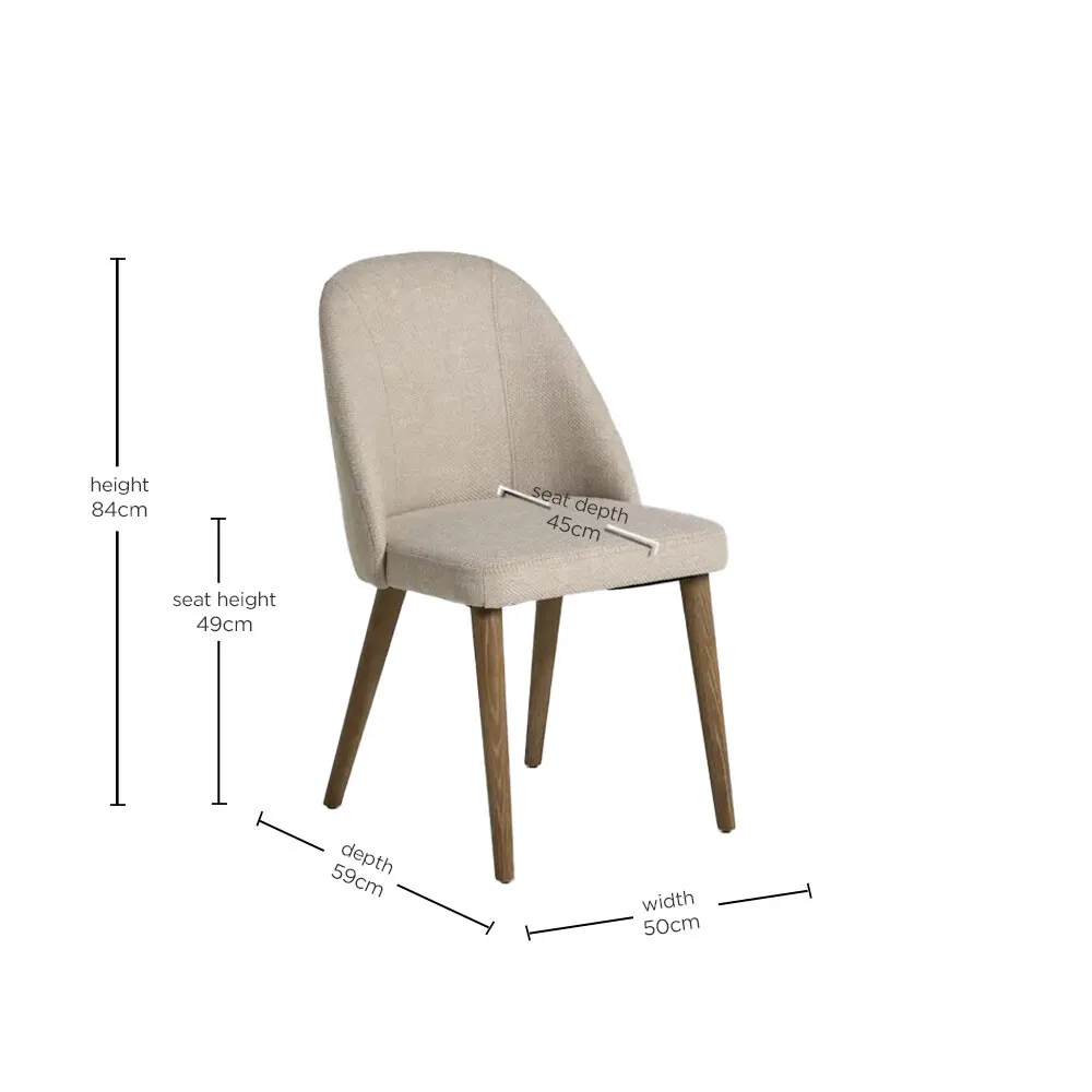Rogan Dining Chair, Neutral Boucle | Barker & Stonehouse 5