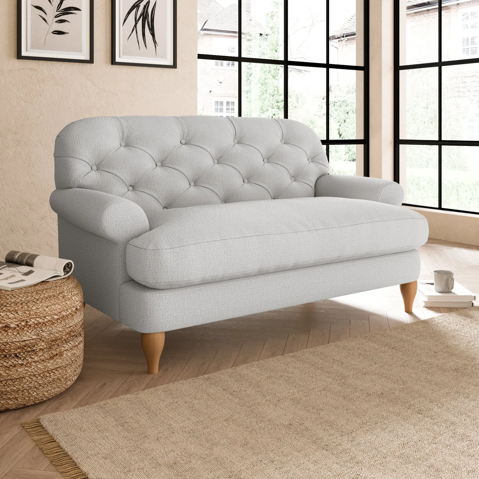 Canterbury Textured Weave Snuggle Chair Silver