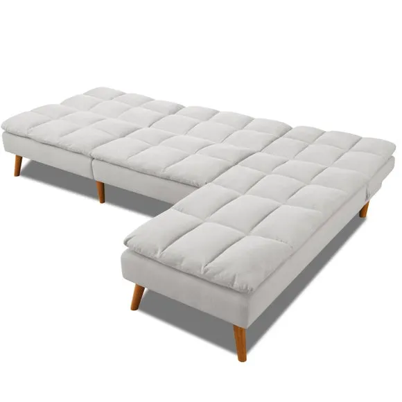 Cloud Fabric Corner Double Sofa Bed 6