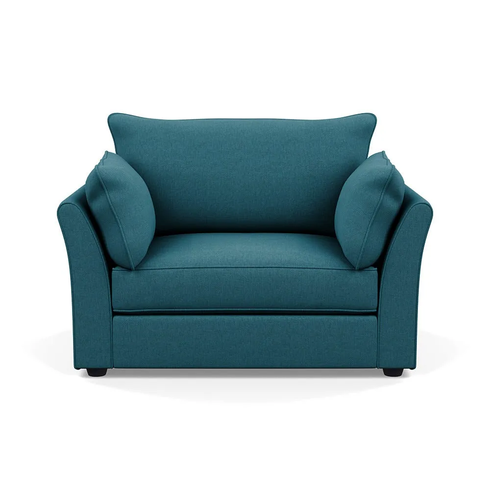 Heal's Tailor Loveseat Brushed Cotton Cadet Black Beech Feet