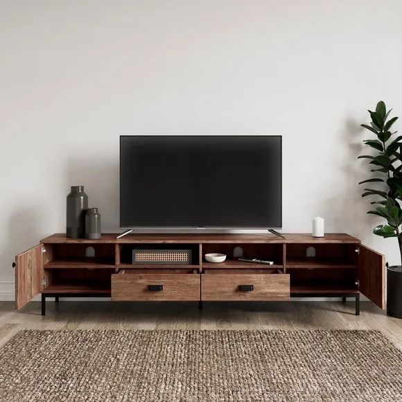 Fulton Pine Extra Wide TV Unit for TVs up to 80" 2