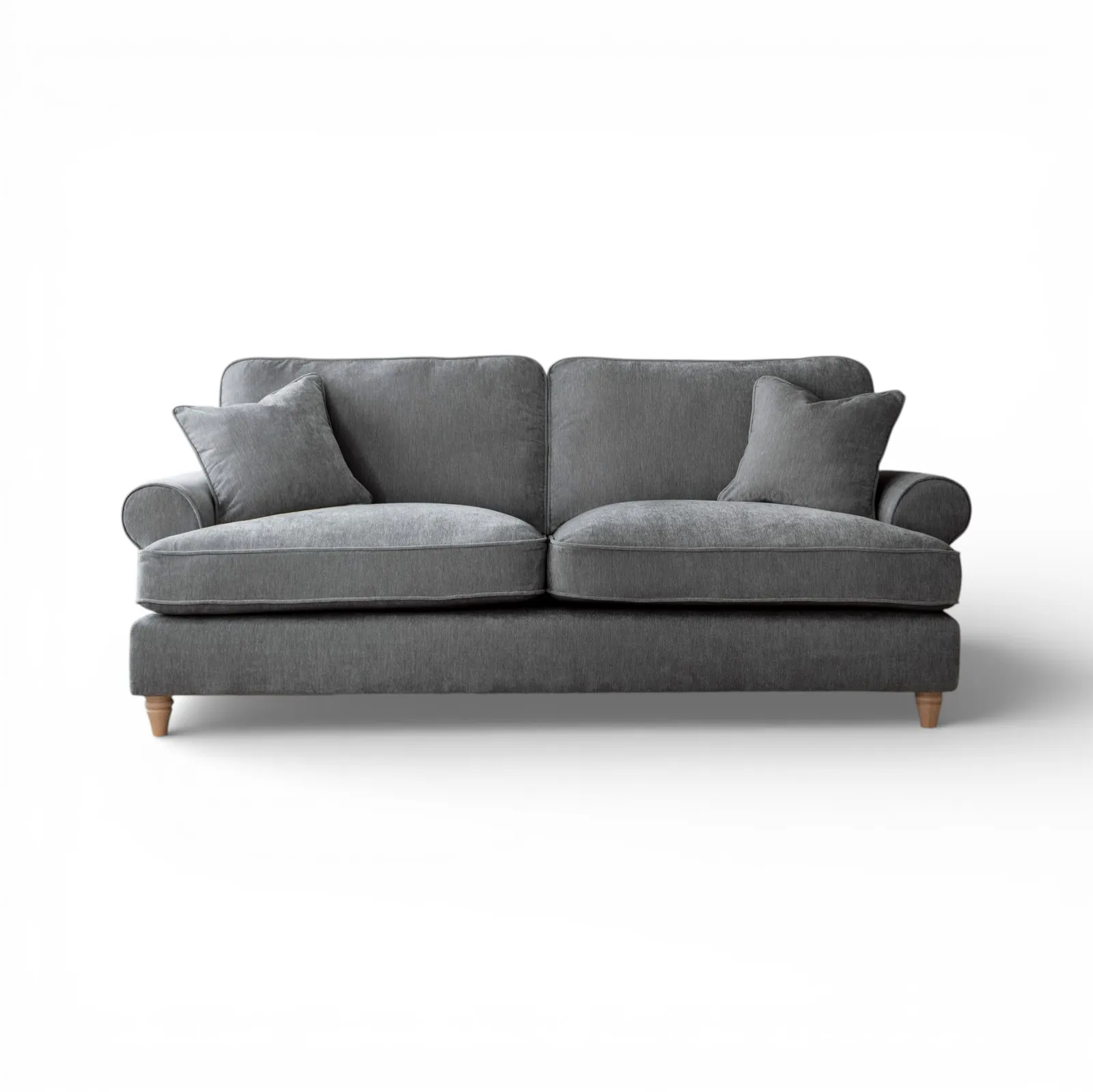 The Great Sofa Company Ezra 3 Seater Textured Velvet Sofa - Scroll Arm in Charcoal 2
