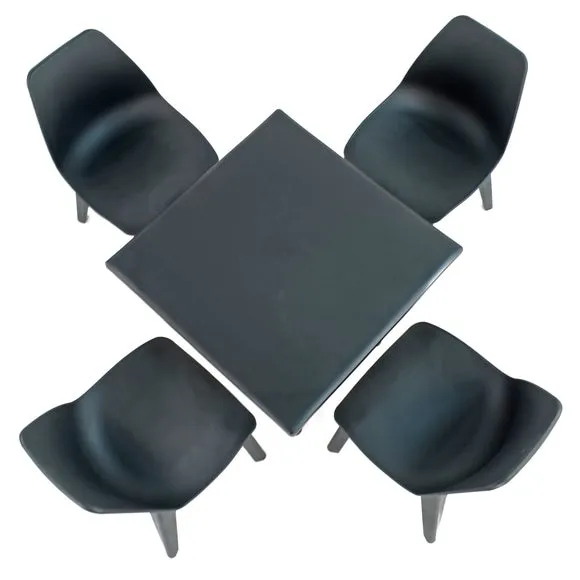 Ponente 4 Seater Anthracite Dining Set with Eolo Chairs 3