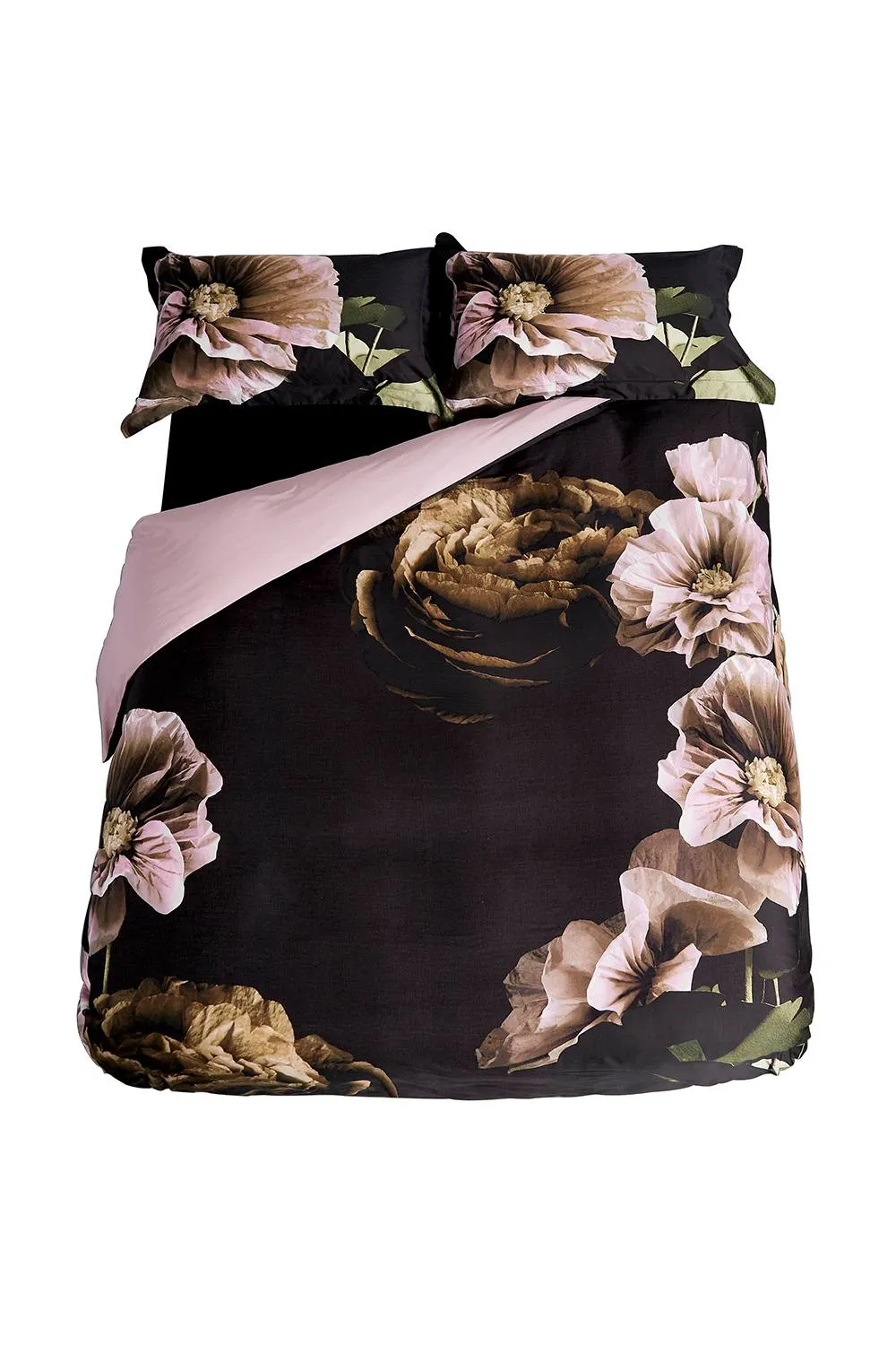 Ted Baker 'Paper Floral' Cotton Sateen Duvet Cover Set in Black 3