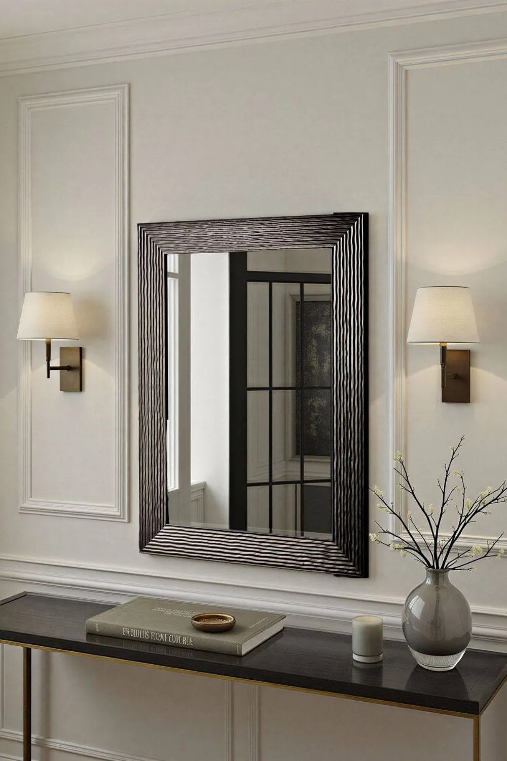 Yearn Mirrors Wave Bronze Framed Bevelled Wall Mirror