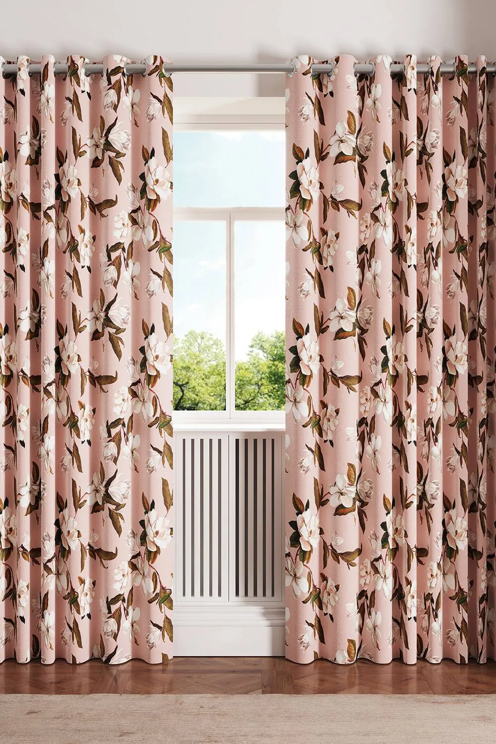 Ted Baker 'Opal Floral' Cotton Lined Curtains in Pink 1