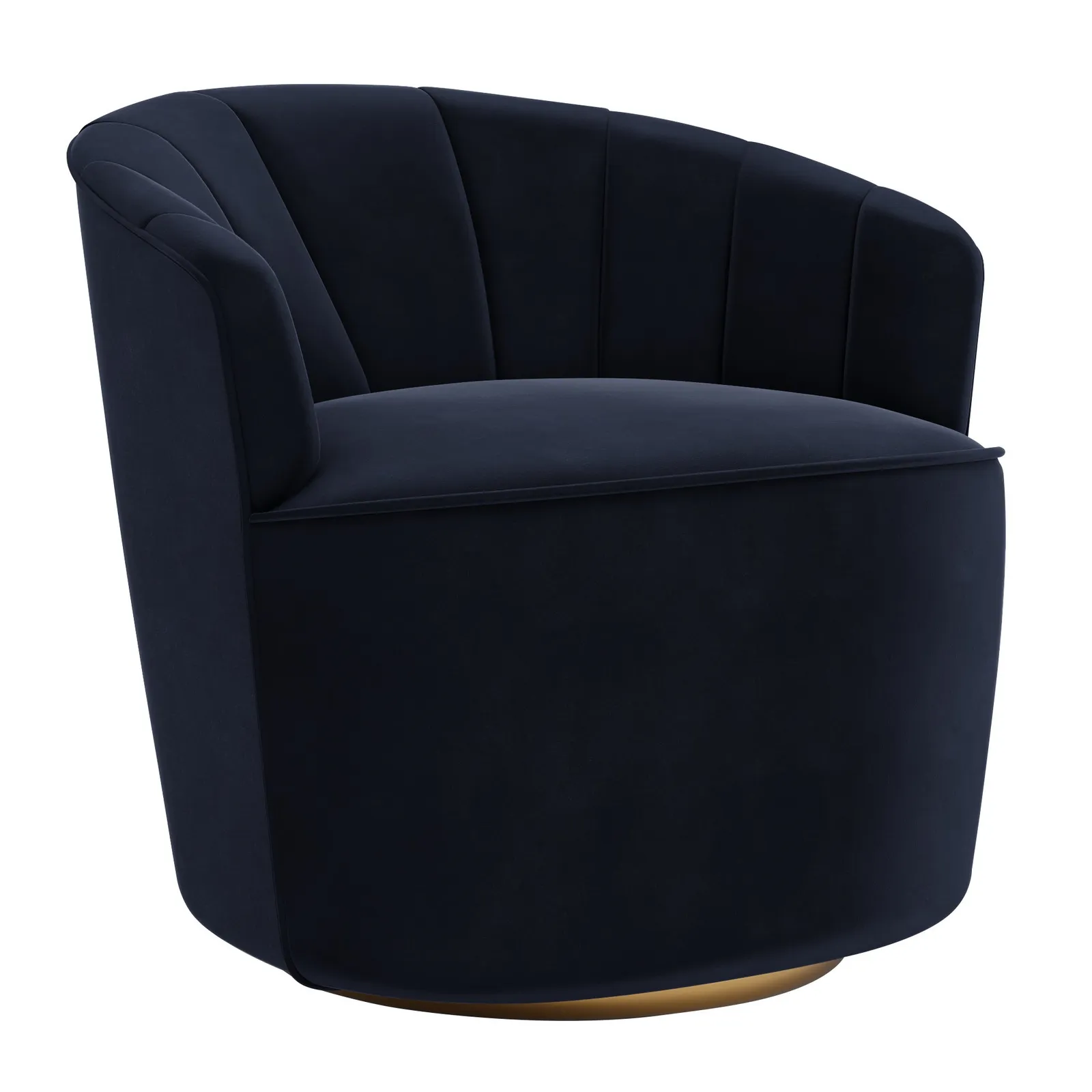 Matilda Velvet Swivel Chair Navy Blue