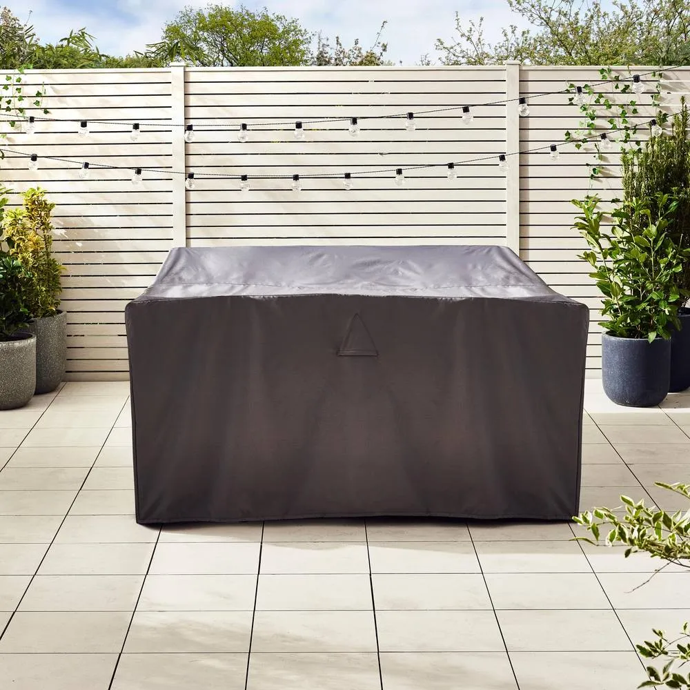 FurnitureboxUK Antigua 6 Seater Rattan Outdoor Garden Dining Set, PE Rattan, 6 Seat Garden Table & Chair Set, Weather Resistant in Beige 6