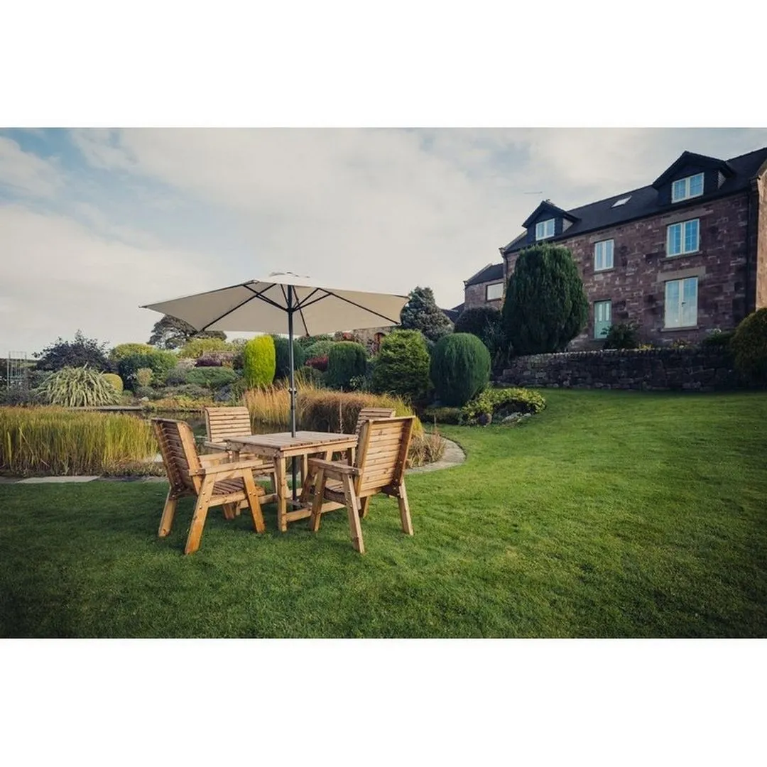 Churnet Valley Garden Furniture Ltd Valley 4 Seater Square 4XC - Timber - Minimal Assembly Required in Brown 3