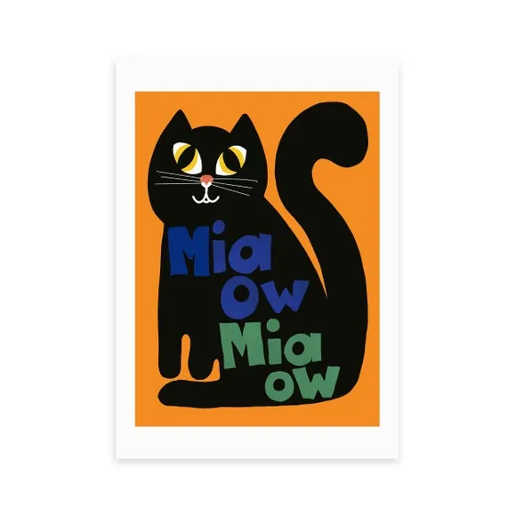 East End Prints Miaow Miaow Cat Print 2