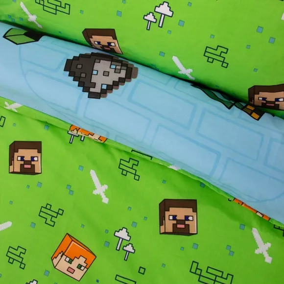 Minecraft Levels Polycotton Duvet Cover & Pillowcase Set 6
