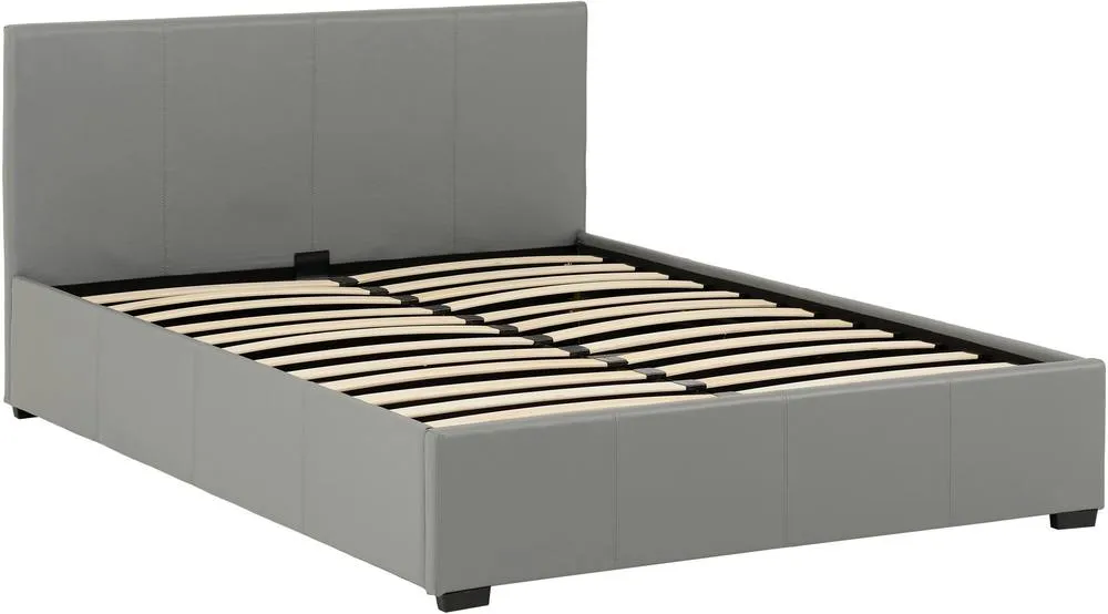 Seconique Waverley 4'6" Storage Bed - Grey Faux Leather 5