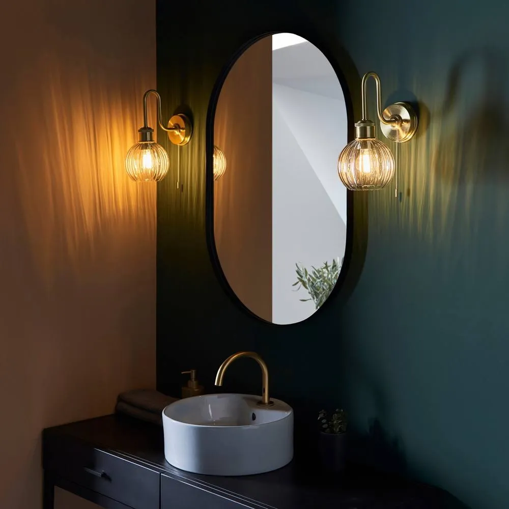Netlighting 'MARSALA' Non Dimmable Stylish Contemporary Bathroom Glass Wall Lamp in Yellow 4