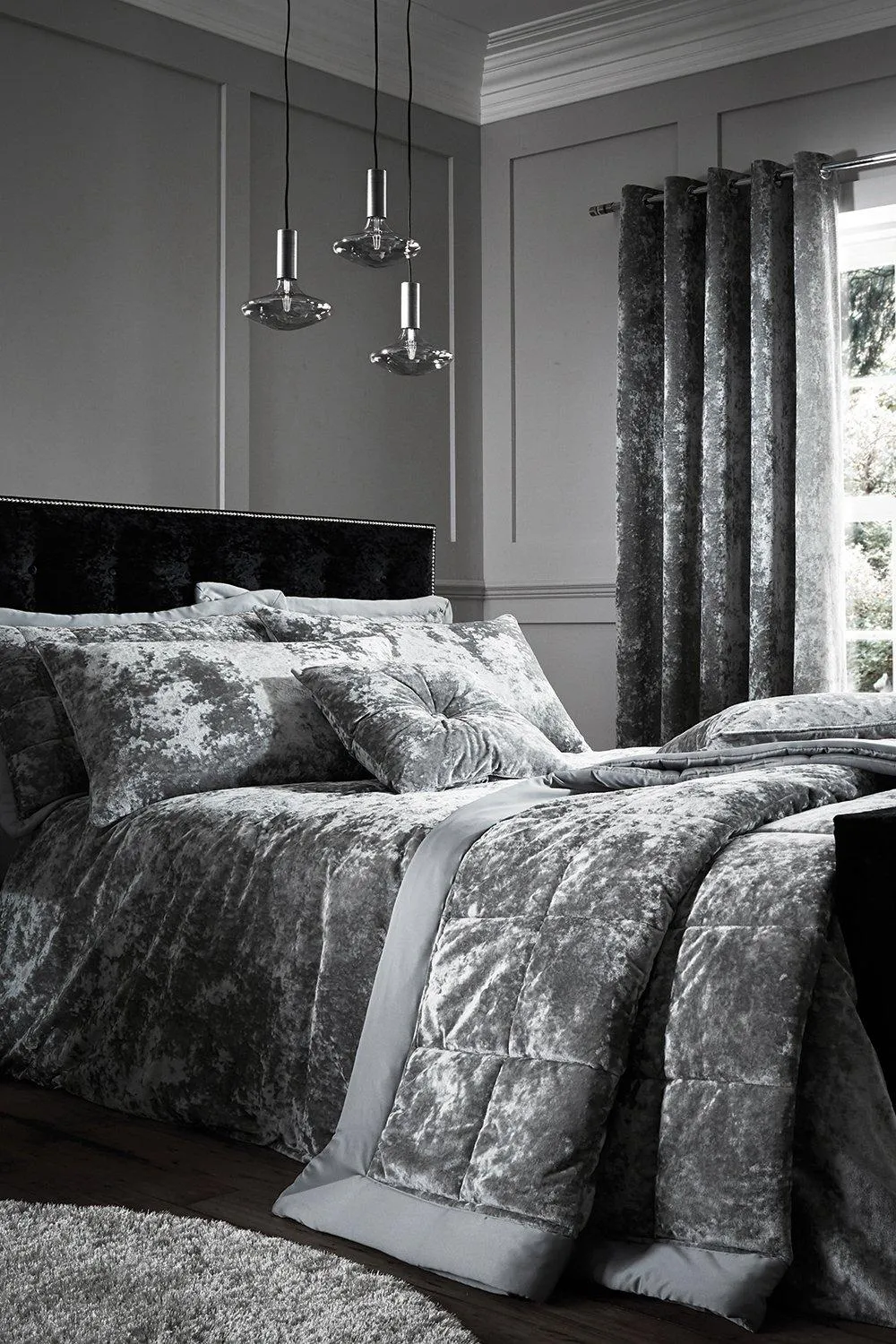 Crushed Velvet Super King Duvet Set