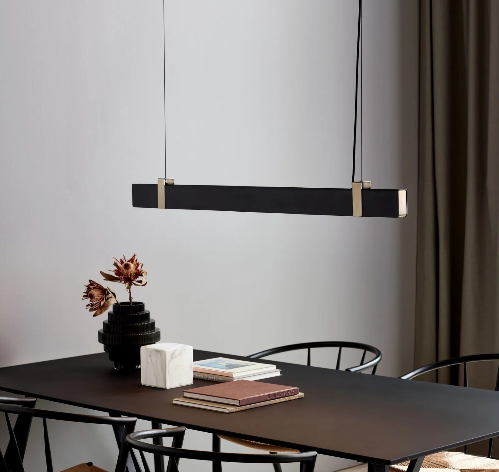Nordlux Lilt Pendant Light Black Metal Dining Room LED 2700k Mains 3