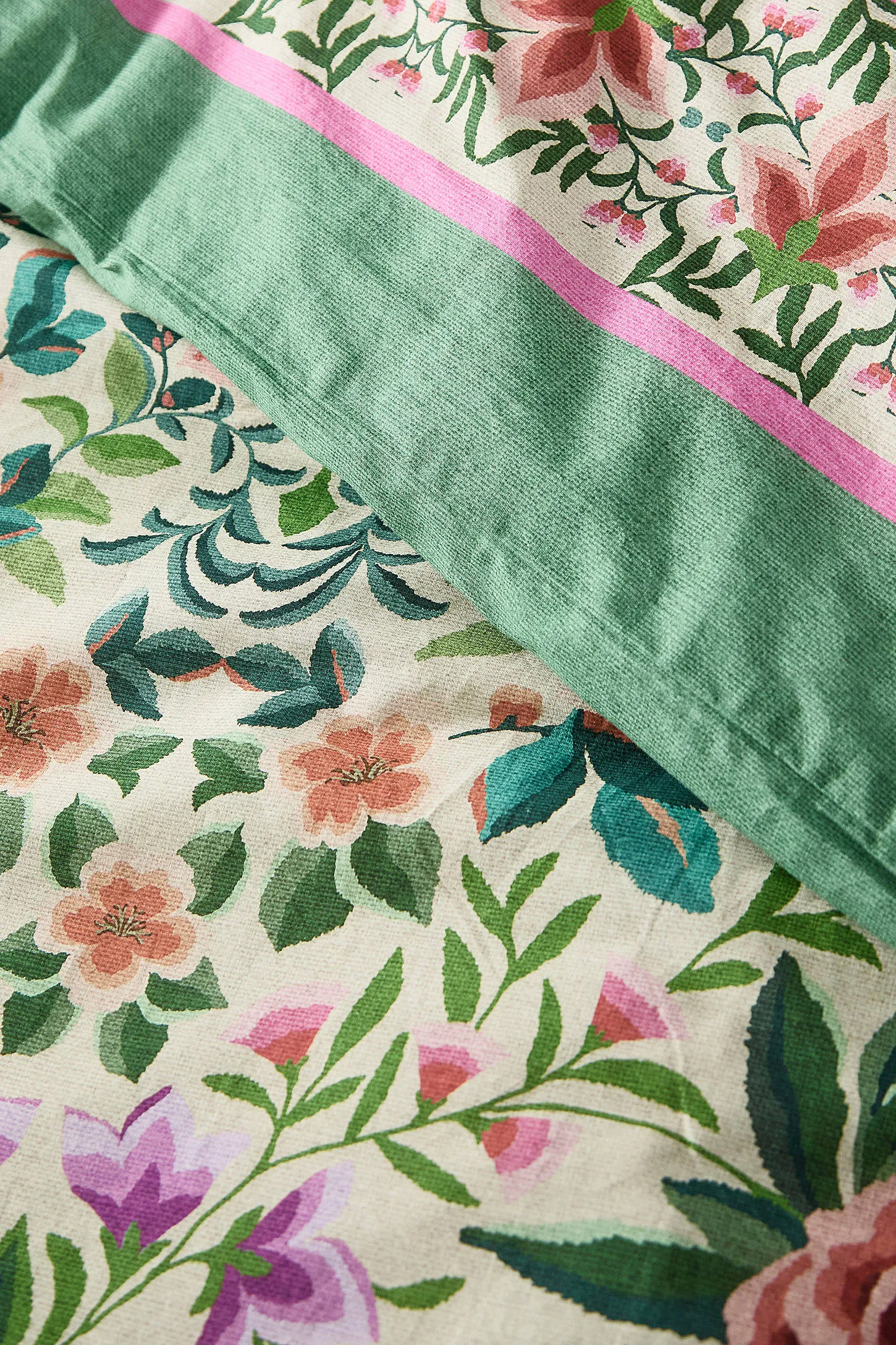 Evelyn Floral Duvet Set - Dark Green 5
