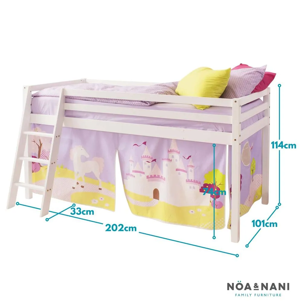 Nöa and Nani Moro Cabin Bed with Ladder and Princess Fairytale Tent in White 4