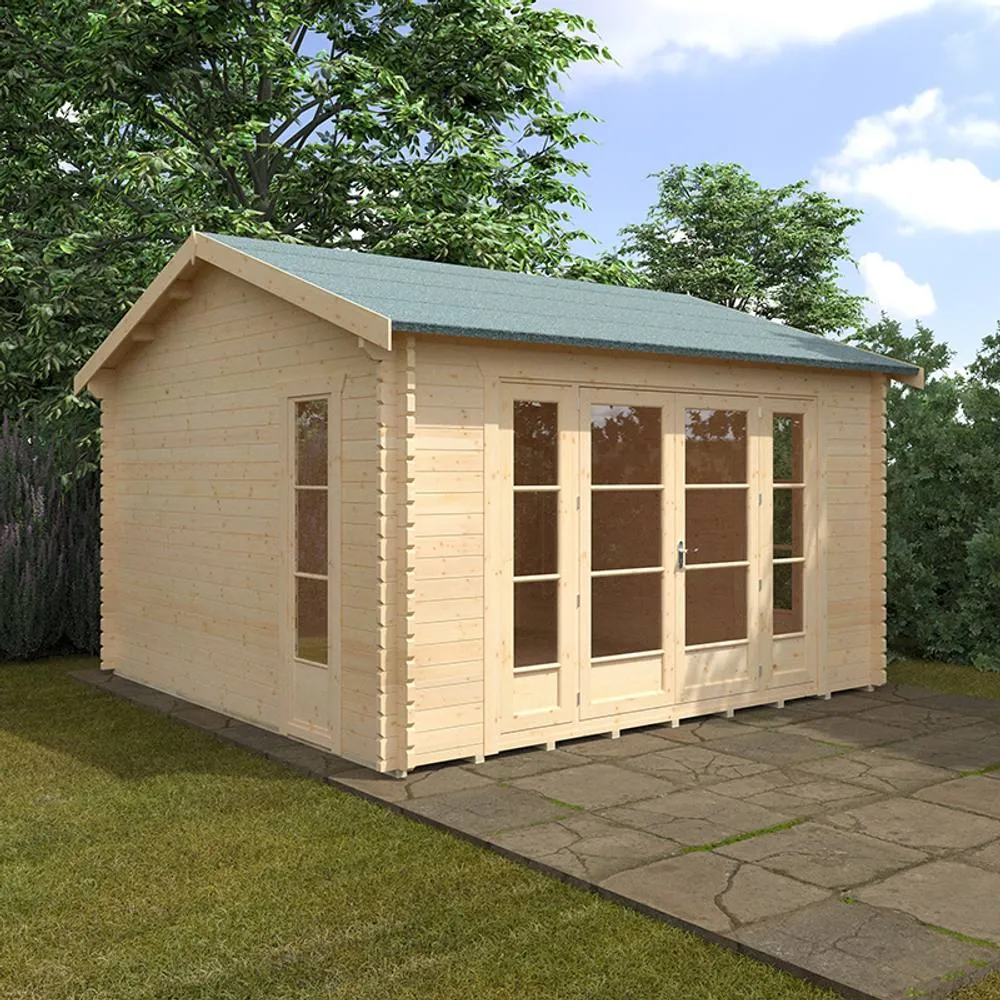 Buttercup Farm 14x14 Bamber 44mm Cabin - L415 x W415 x H293.2 cm in Natural 2