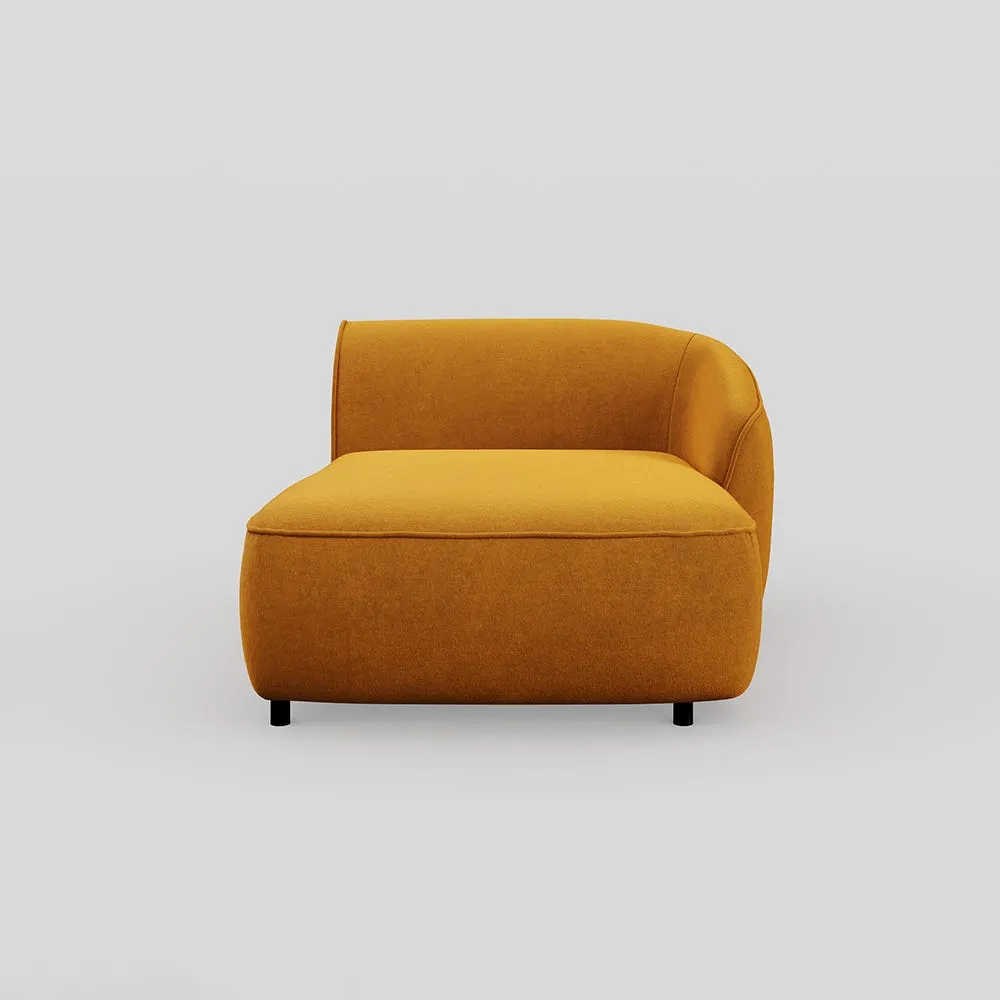Heal's Aurelie Chaise Module RHF Smart Luxe Velvet Cognac Smart Luxe Velvet Cognac 1