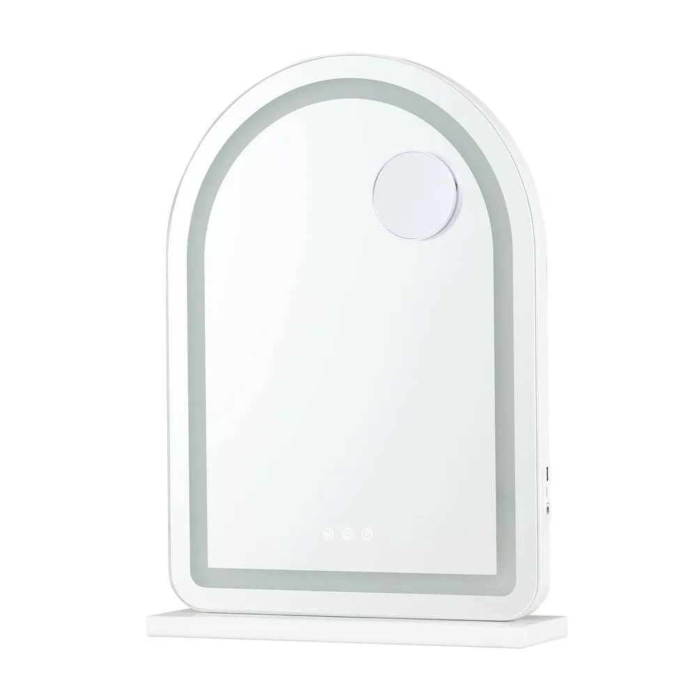 Costway Arched Vanity Mirror LED Lights White Makeup Mirror