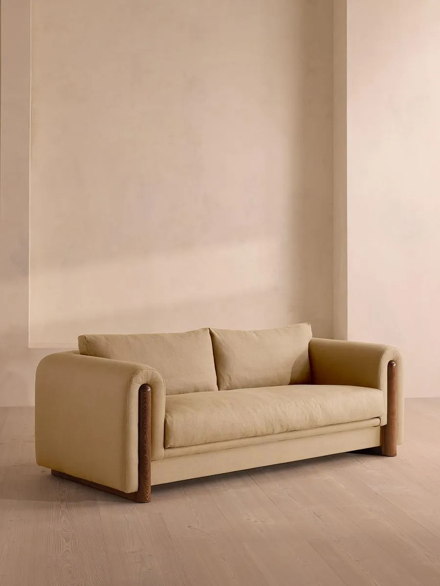 Farrell Three Seater Sofa, Linen, Wheat