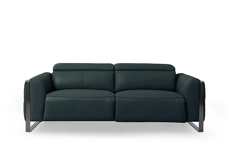 Gisella Leather 3 Seater Sofa - Peacock