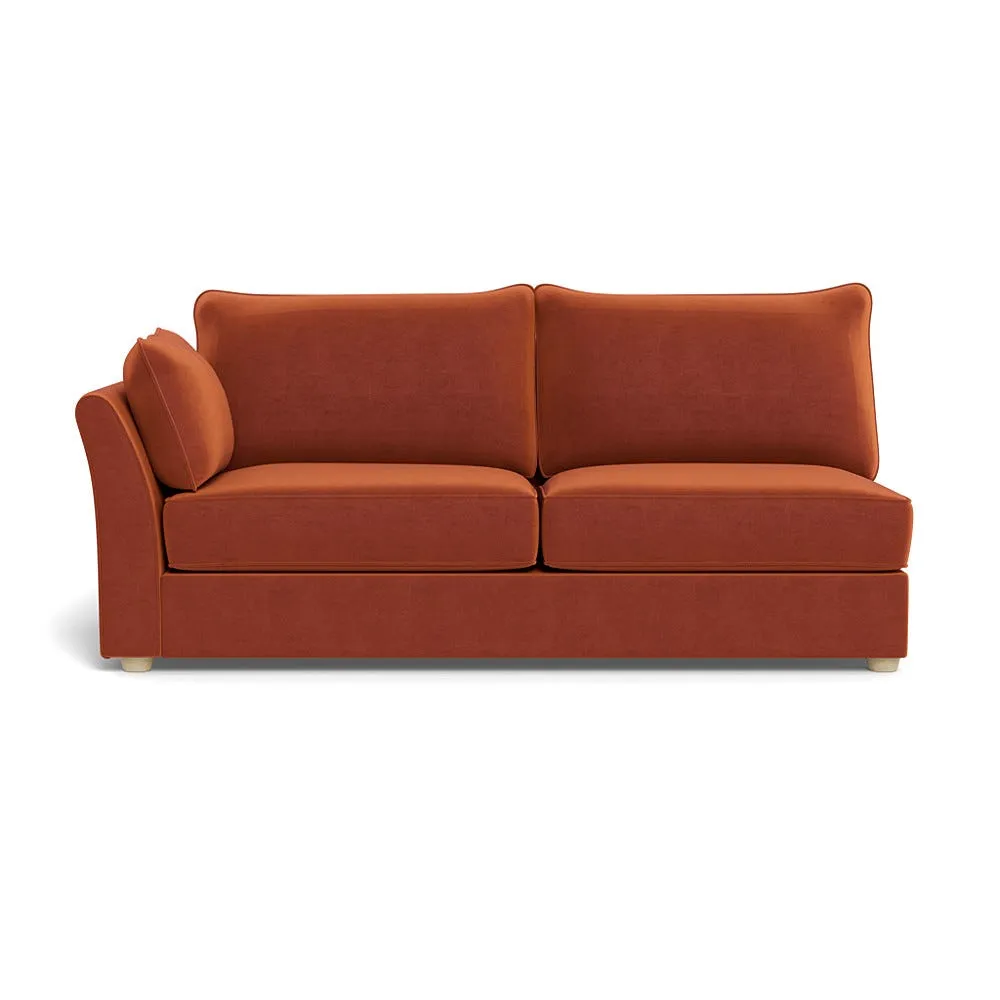 Heal's Tailor Large Curved Corner Unit LHF Cotton Velvet Russet, Natural Feet