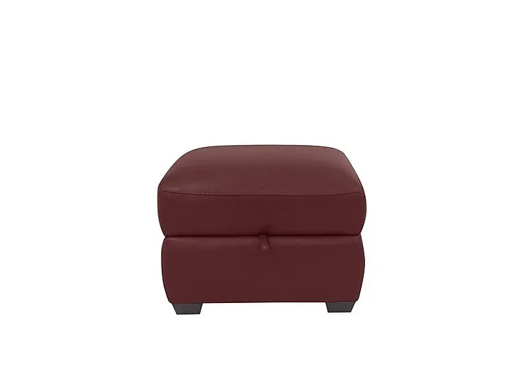 Cozee Leather Storage Stool - BV Deep Red
