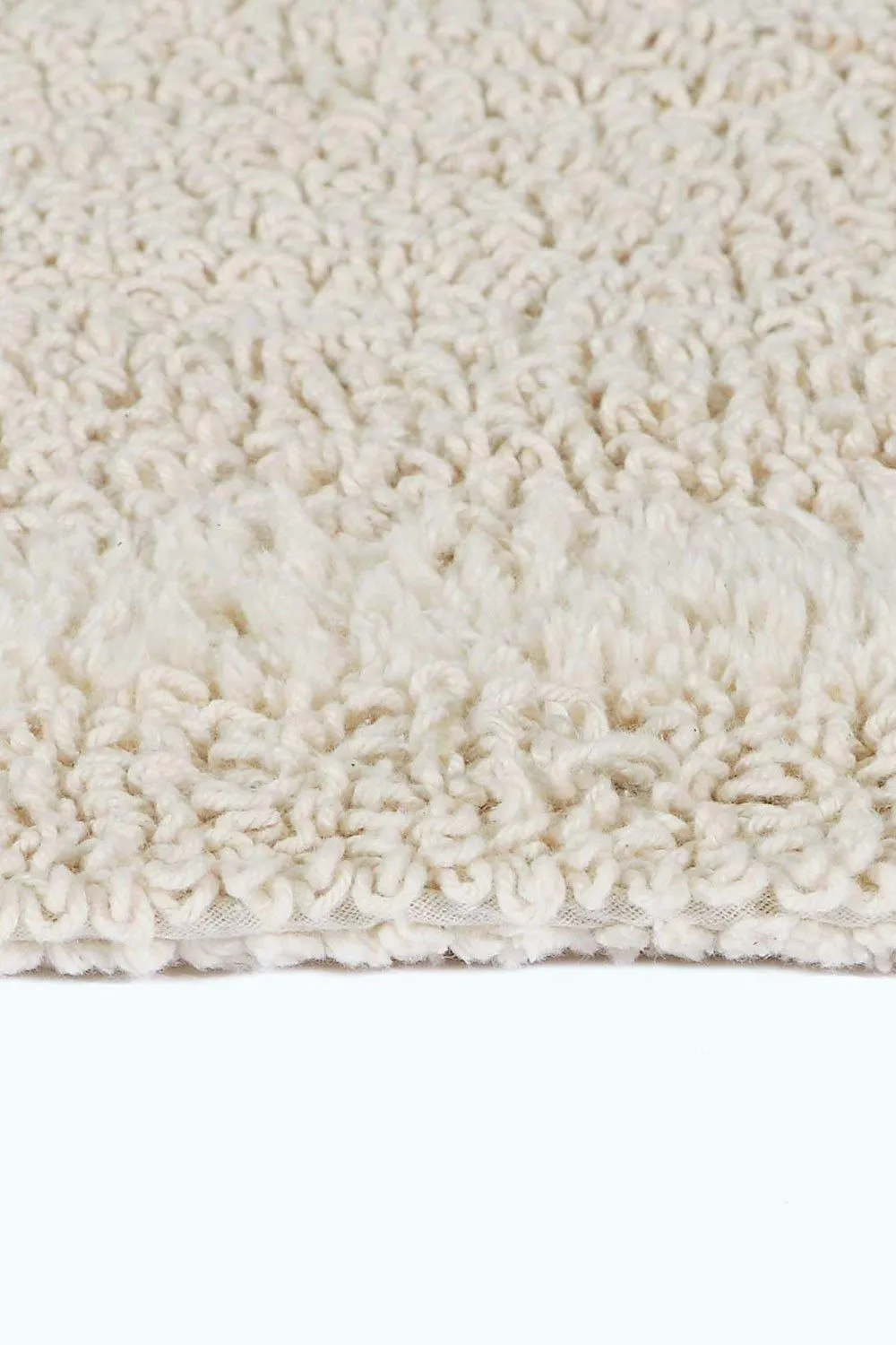 Homescapes Luxury Square Bath Mat 1600GSM 100% Cotton Reversible Shower Mat, 50cm in Cream 5