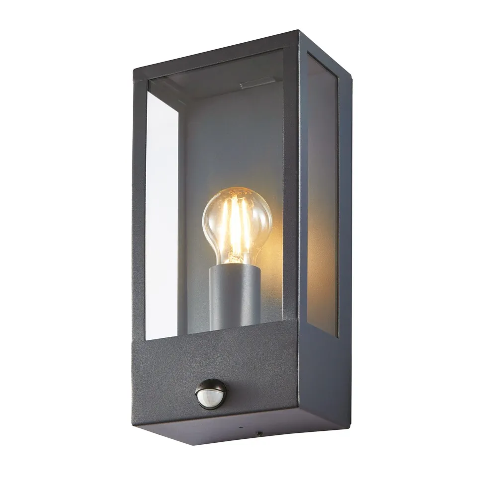 Wallace Outdoor Wall Light with PIR Sensor, Anthracite