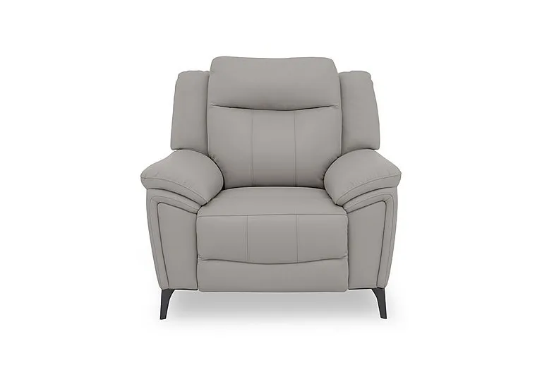 Panache Leather Power Recliner Chair with Power Headrest - Lead Grey