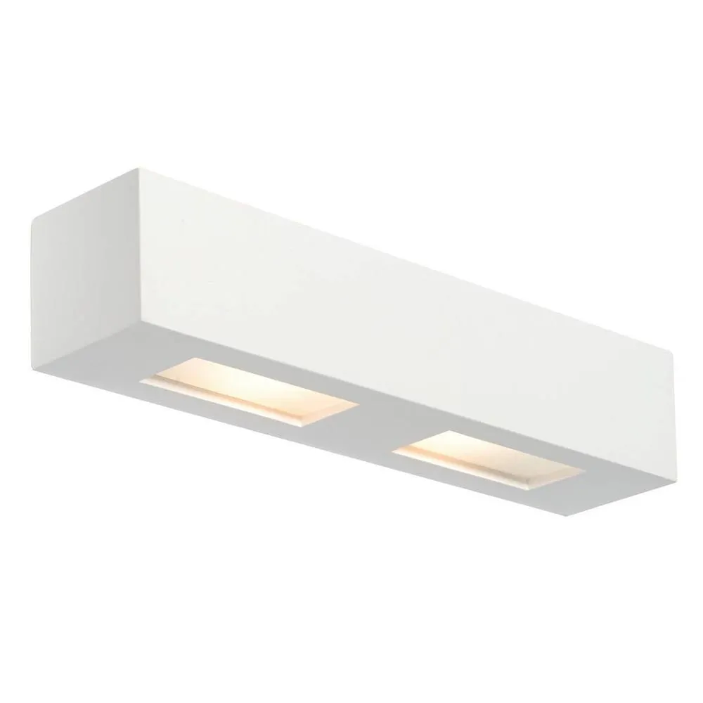 Netlighting Box 2 Light Indoor Plaster Wall Light White Paintable G9