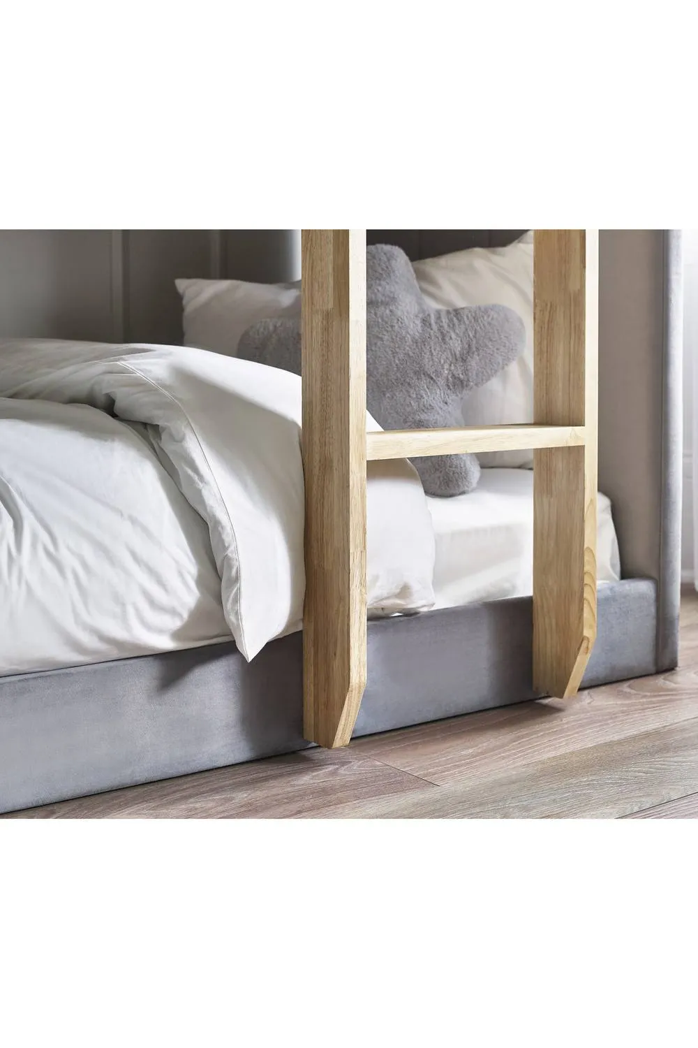 Julian Bowen Daytona Single Grey Velvet Bunk Bed 4